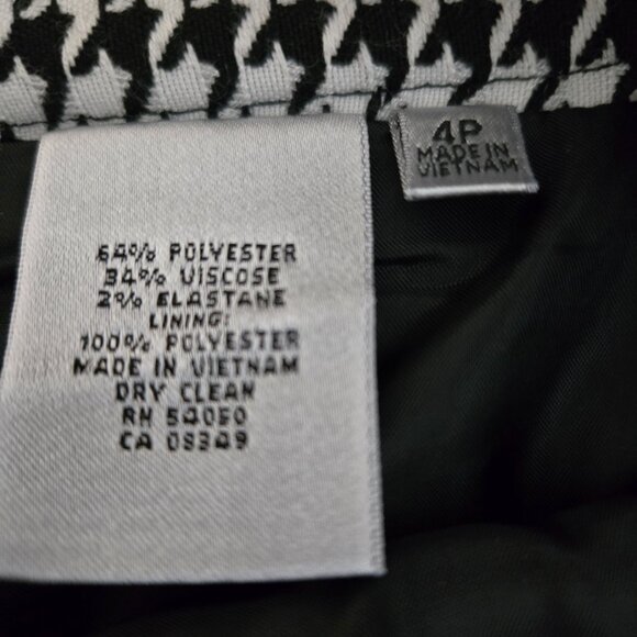 Kasper Black White Houndstooth Skirt 4 Petite - Picture 6 of 7